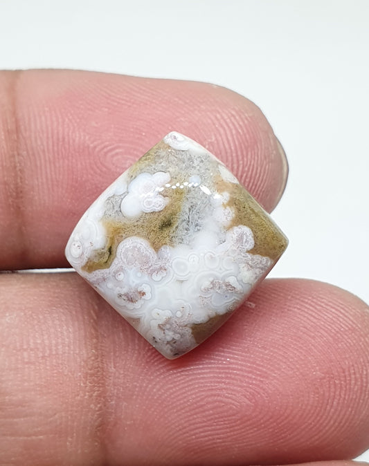 AAA Ocean Jasper Cabochon, Square Gemstone (14 X 14 X 6 mm)