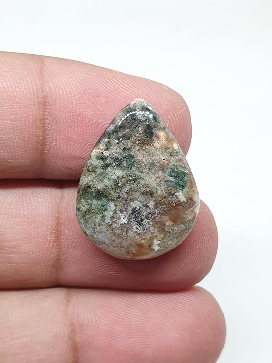 Triangle Ocean Jasper Cabochon, AAA Quality Gemstone (23 X 18 X 5 mm)