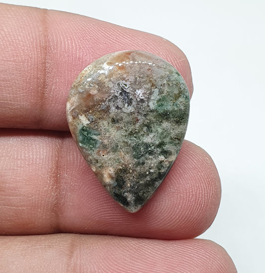 Triangle Ocean Jasper Cabochon, AAA Quality Gemstone (23 X 18 X 5 mm)