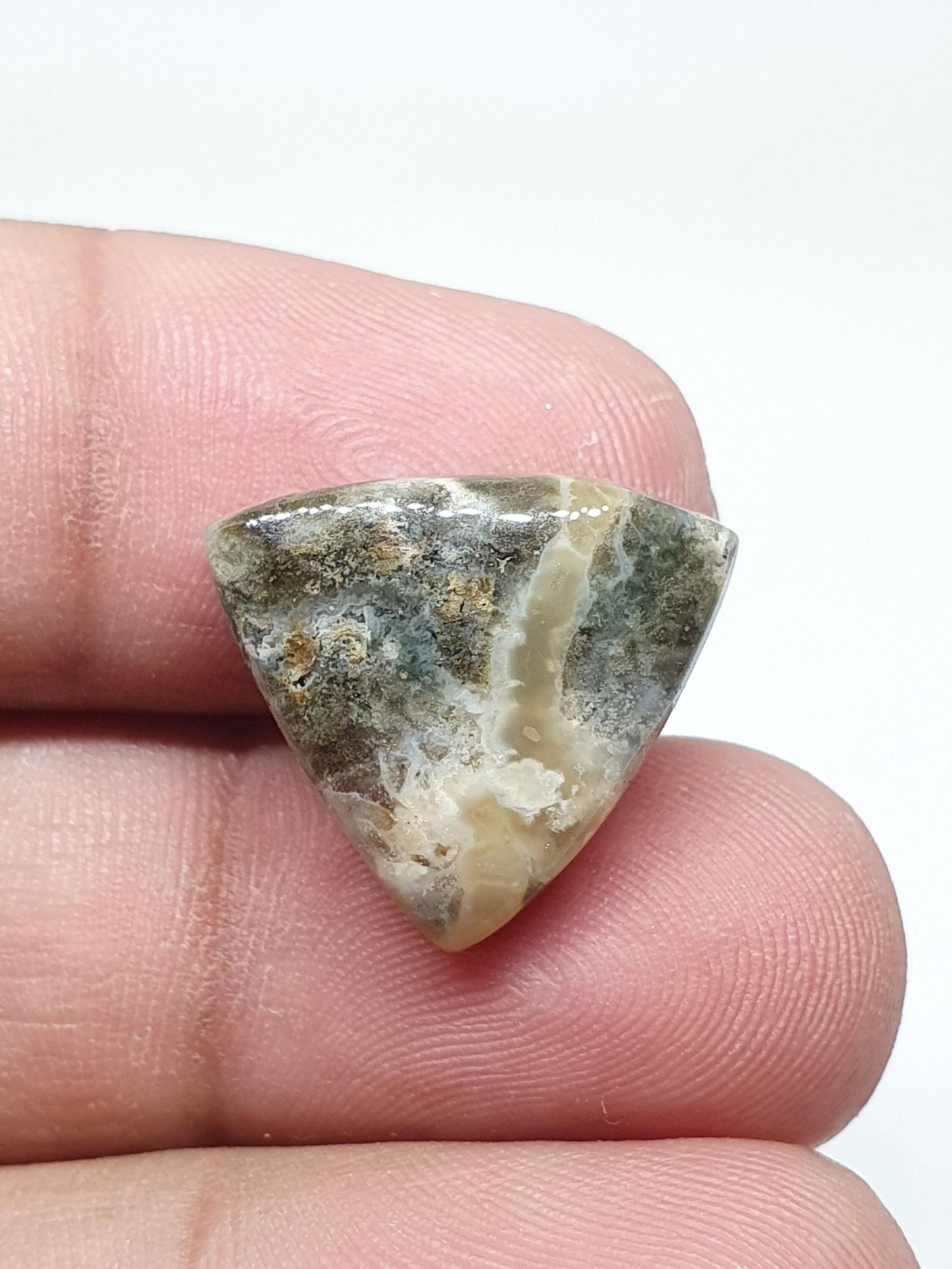 Triangle Ocean Jasper Cabochon, AAA Grade Gemstone (17 X 17 X 5 mm)