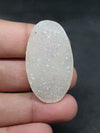 Polished Druzy Gemstone Pendant: Natural Crystal Slice (43x24x5mm, 39.40 Carat)