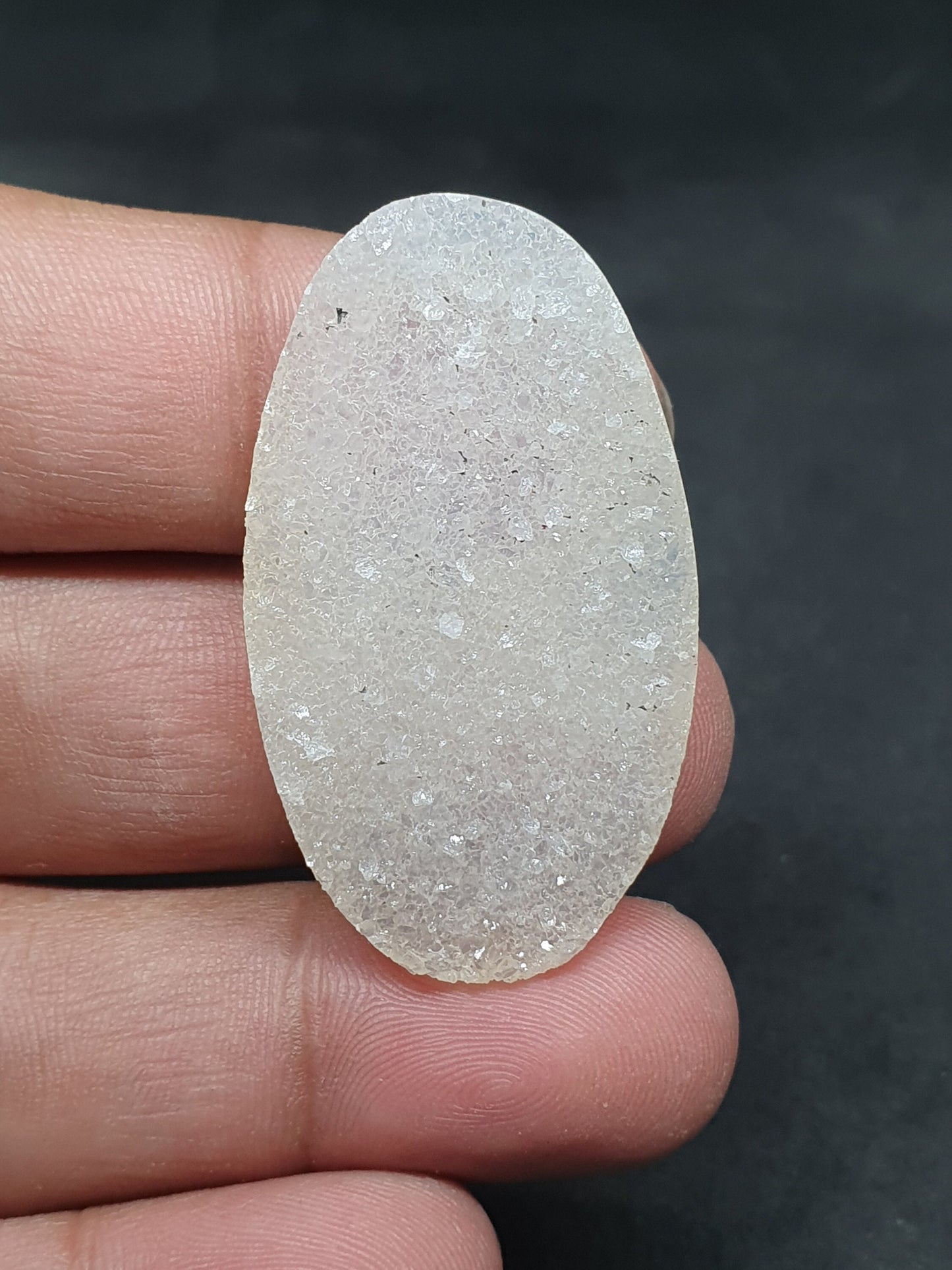 Polished Druzy Gemstone Pendant: Natural Crystal Slice (43x24x5mm, 39.40 Carat)