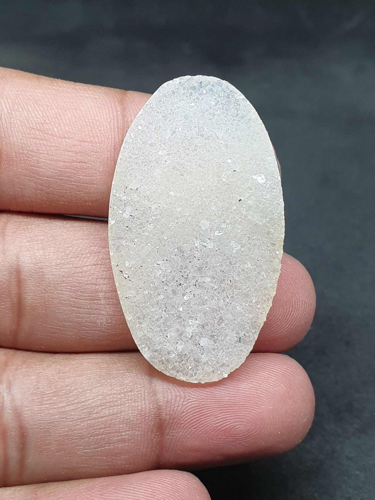 Polished Druzy Gemstone Pendant: Natural Crystal Slice (43x24x5mm, 39.40 Carat)