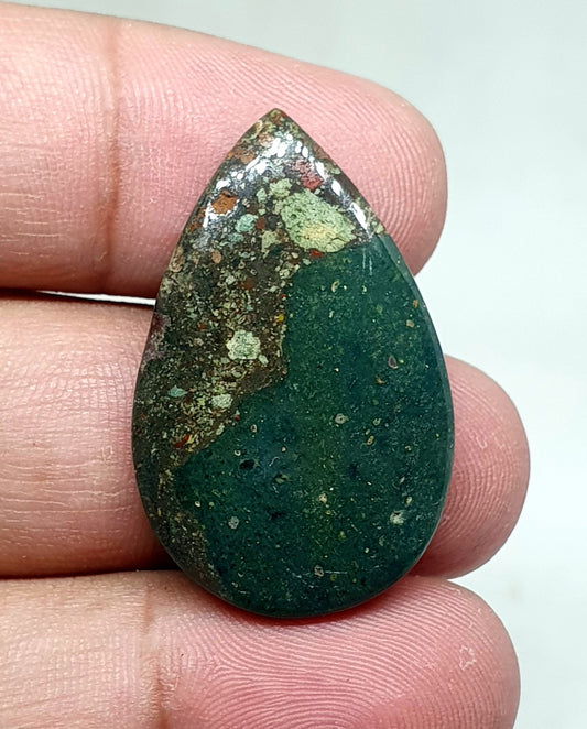 AAA Bloodstone Cabochon: Loose Green Jasper Palm Stone