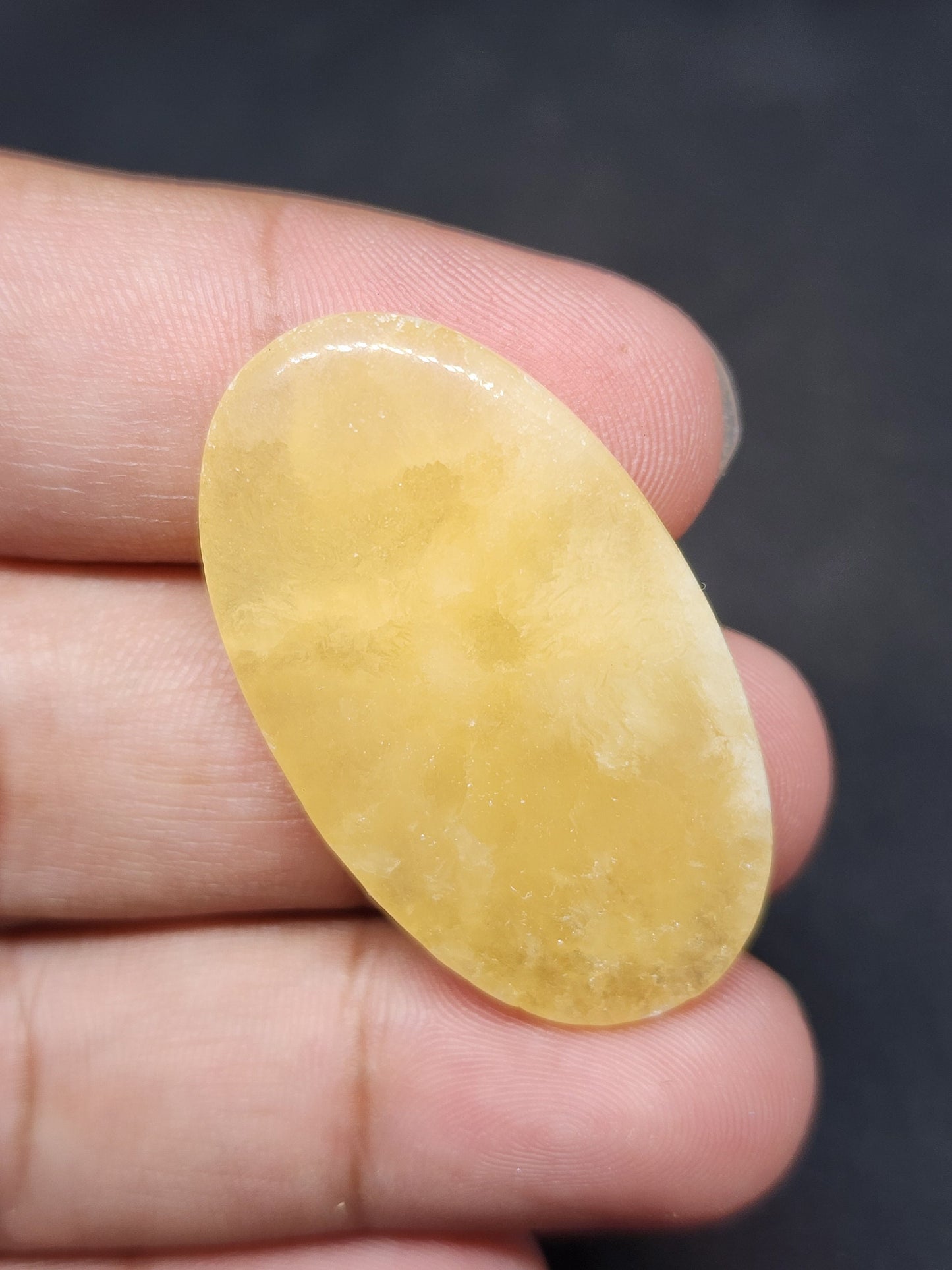 Yellow Calcite Gemstone, Oval Cabochon, Loose Stone