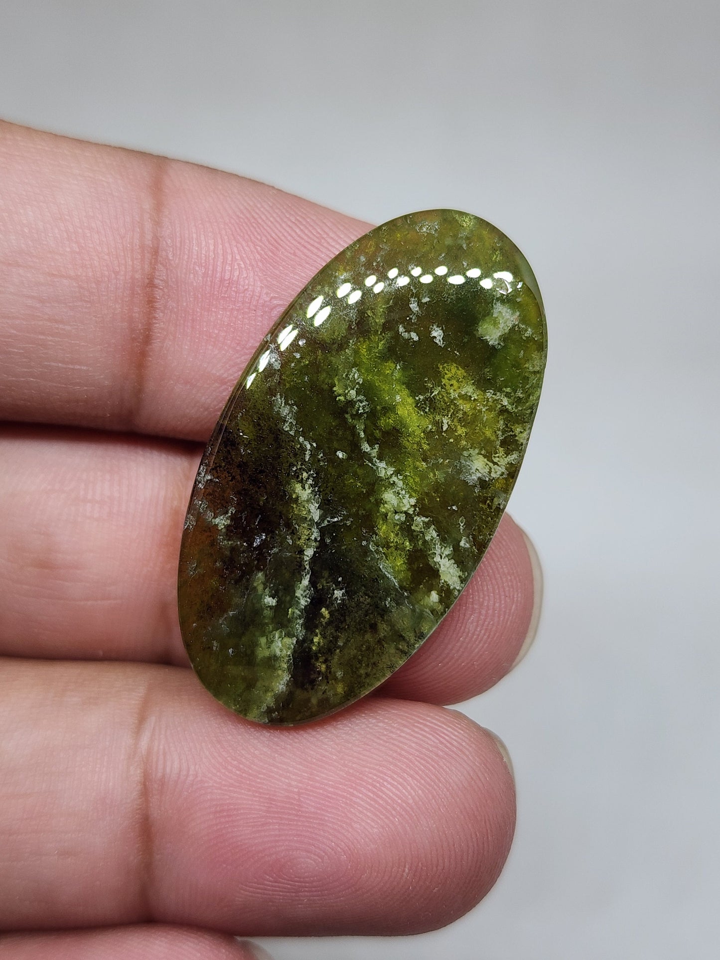 Oval Vesonite Cabochon, AAA Quality Pendent Gemstone