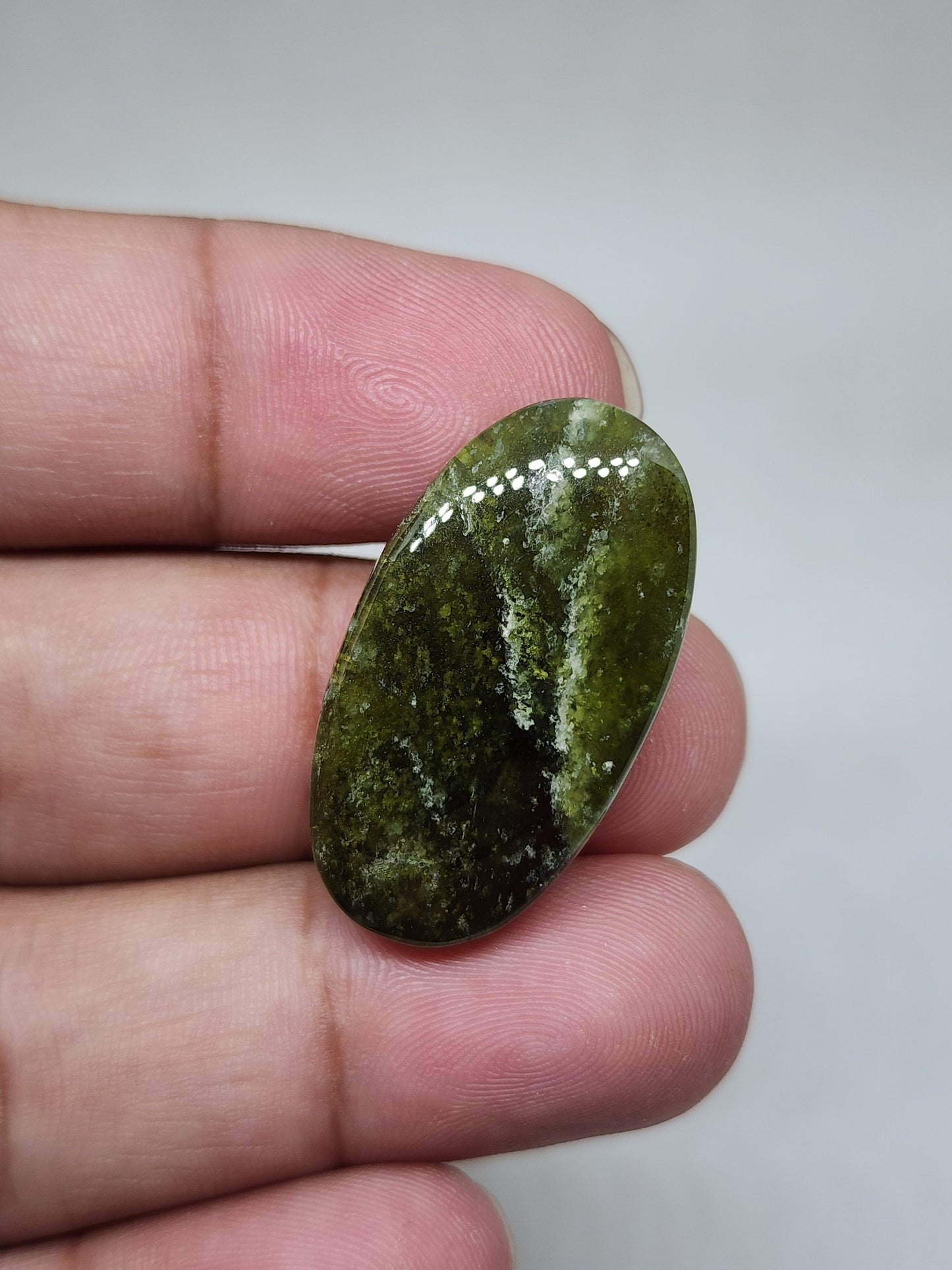 AAA Vesonite Cabochon, Oval Green Pendent Gemstone