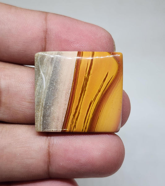 Red Mookaite Jasper Cabochon, Square Gemstone (29 X 26 X 5mm)
