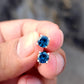 London Blue Topaz Silver Stud Earrings | Handmade December Birthstone Jewelry | Dainty Blue Gemstone Studs