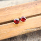 Garnet Stud Earrings Sterling Silver 925 | January Birthstone Jewelry | Red Gemstone Dainty Earrings Gift