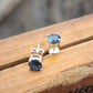 Swiss Blue Topaz Sterling Silver Stud Earrings: December Birthstone, 6MM