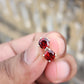 Garnet Stud Earrings Sterling Silver 925 | January Birthstone Jewelry | Red Gemstone Dainty Earrings Gift