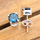 London Blue Topaz Silver Stud Earrings | Handmade December Birthstone Jewelry | Dainty Blue Gemstone Studs