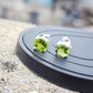 Natural Peridot Stud Earrings 925 Sterling Silver Green Gemstone Jewelry Gift