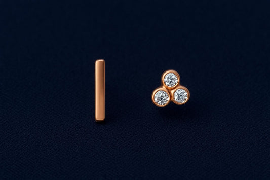 Minimalist Bar & Cluster Stud Earrings | Sterling Silver Dainty Mismatched Jewelry