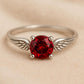 Dainty Garnet Ring: Handmade Sterling Silver 925 January Birthstone