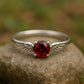 Dainty Garnet Ring: Handmade Sterling Silver 925 January Birthstone