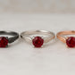 Dainty Garnet Ring: Handmade Sterling Silver 925 January Birthstone