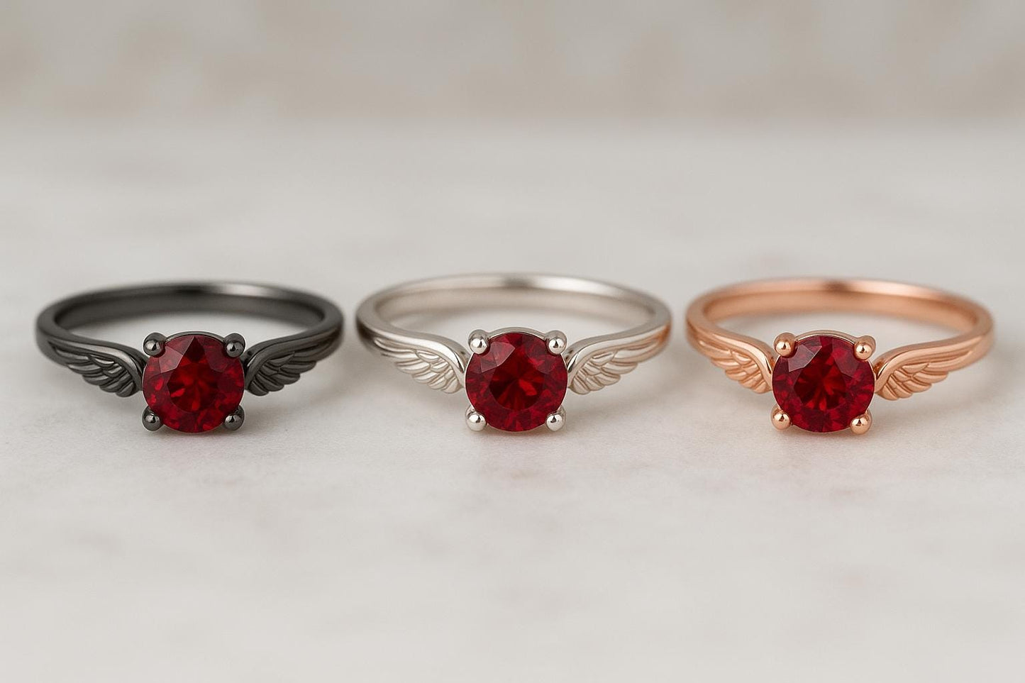 Dainty Garnet Ring: Handmade Sterling Silver 925 January Birthstone