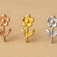 Sterling Silver 925 Flower Stud Earrings: Dainty Floral Jewelry