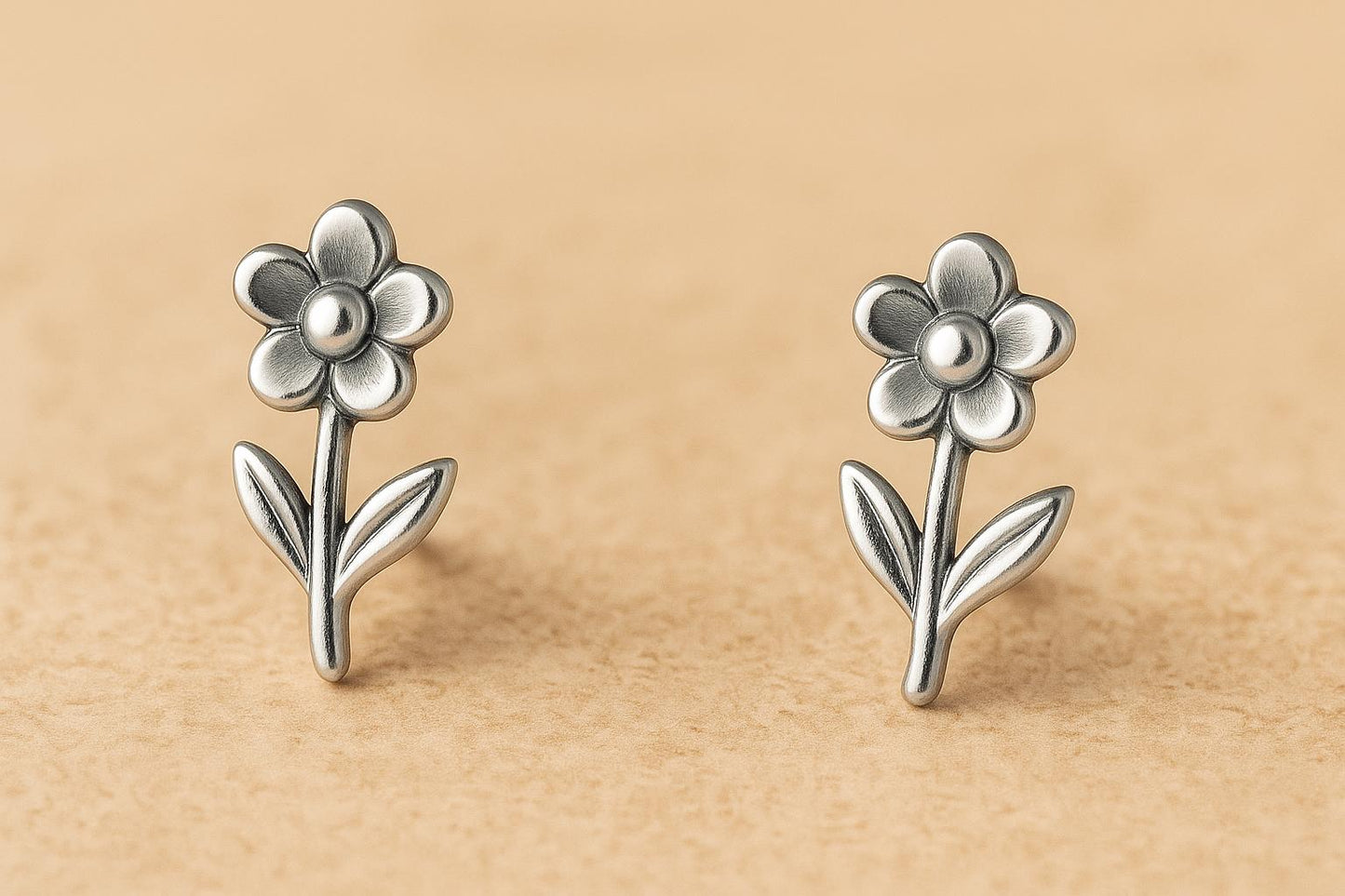 Sterling Silver 925 Flower Stud Earrings: Dainty Floral Jewelry