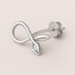 Sterling Silver Infinity Leaf Stud Earrings: Moissanite Stone Dainty Jewelry