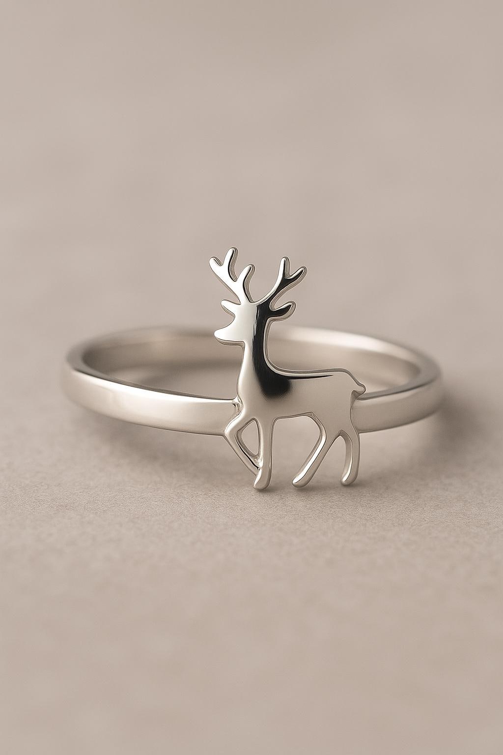 Deer Antler Sterling Silver Ring: Minimalist Nature Jewelry