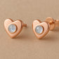 Sterling Silver Heart Moonstone Stud Earrings: Dainty Gemstone Jewelry