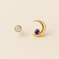 Amethyst Crescent Moon Stud Earrings: Sterling Silver Celestial Jewelry