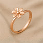 Sterling Silver Flower Ring | Dainty Floral Band | Minimal Nature Inspired Jewelry for Women