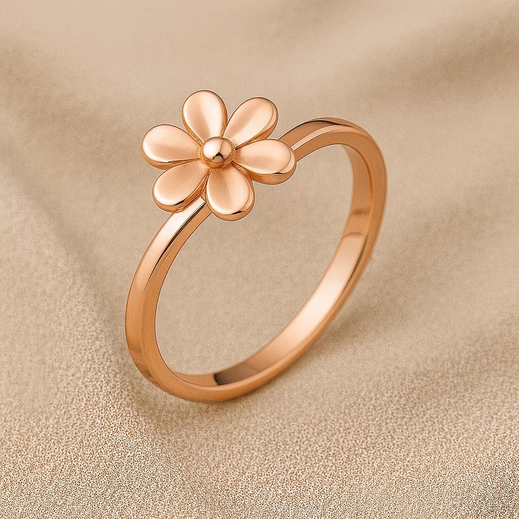 Sterling Silver Flower Ring | Dainty Floral Band | Minimal Nature Inspired Jewelry for Women