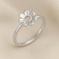 Sterling Silver Daisy Ring: Dainty Flower Band, Minimalist Jewelry