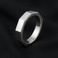 Sterling Silver Hexagon Ring | Geometric Flat Band | Minimalist Modern Unisex Jewelry
