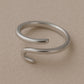 Sterling Silver Spiral Ring | Adjustable Open Wrap Band | Minimalist Gift Jewelry
