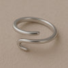 Sterling Silver Spiral Ring | Adjustable Open Wrap Band | Minimalist Gift Jewelry