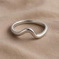 Sterling Silver Wave Ring | Minimalist Curved Band | Modern Unisex Gift Jewelry
