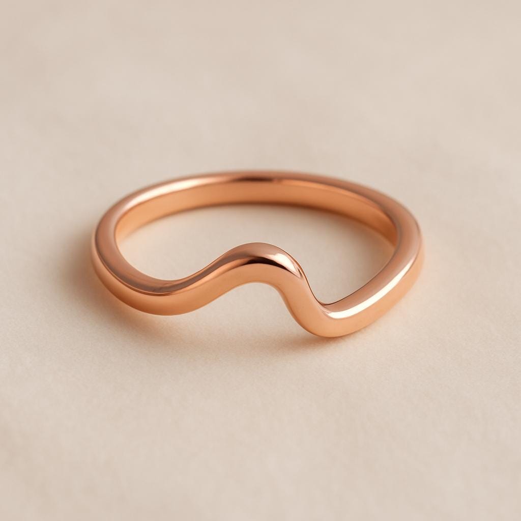 Sterling Silver Wave Ring | Minimalist Curved Band | Modern Unisex Gift Jewelry