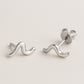 Sterling Silver Wave Stud Earrings: Minimalist Everyday Jewelry