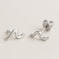 Sterling Silver Wave Stud Earrings: Minimalist Everyday Jewelry