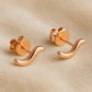 Sterling Silver Wave Stud Earrings: Minimalist Dainty Jewelry