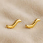 Sterling Silver Wave Stud Earrings: Minimalist Dainty Jewelry