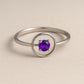 Sterling Silver Amethyst Ring: Modern Halo Jewelry Gift