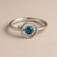 Sterling Silver London Blue Topaz Halo Ring: Modern Prong Set Jewelry