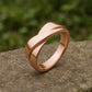 Sterling Silver Wave Band Ring – Modern Overlap Shank Minimalist Statement Jewelry
