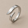 Sterling Silver Open Wrap Ring – Adjustable Bypass Shank Modern Minimalist Statement Jewelry