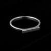 Sterling Silver Bar Ring – Flat Top Minimalist Straight Shank Modern Everyday Jewelry
