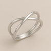 925 Silver Crossover Ring | Minimalist Double Band X Ring | Modern Stacking Jewelry Gift