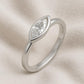 Marquise Moissanite Ring 925 Silver | Minimalist Bezel Set Engagement Ring | Dainty Modern Promise Jewelry