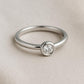 Moissanite Bezel Ring 925 Silver | Minimalist Round Cut Engagement Ring | Dainty Modern Promise Jewelry