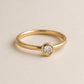 Moissanite Bezel Ring 925 Silver | Minimalist Round Cut Engagement Ring | Dainty Modern Promise Jewelry